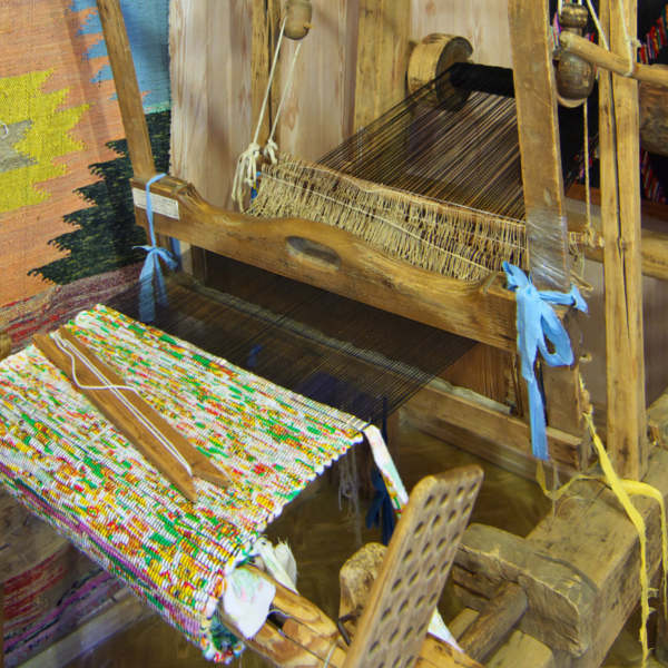 Ancient Wooden Loom In Museum