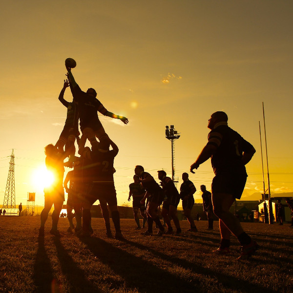 rugby at sunset
