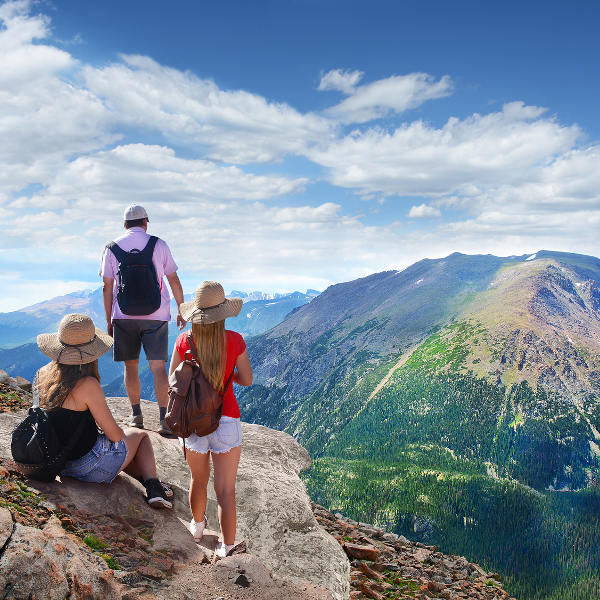Hikers Enjoying View Near Asheville